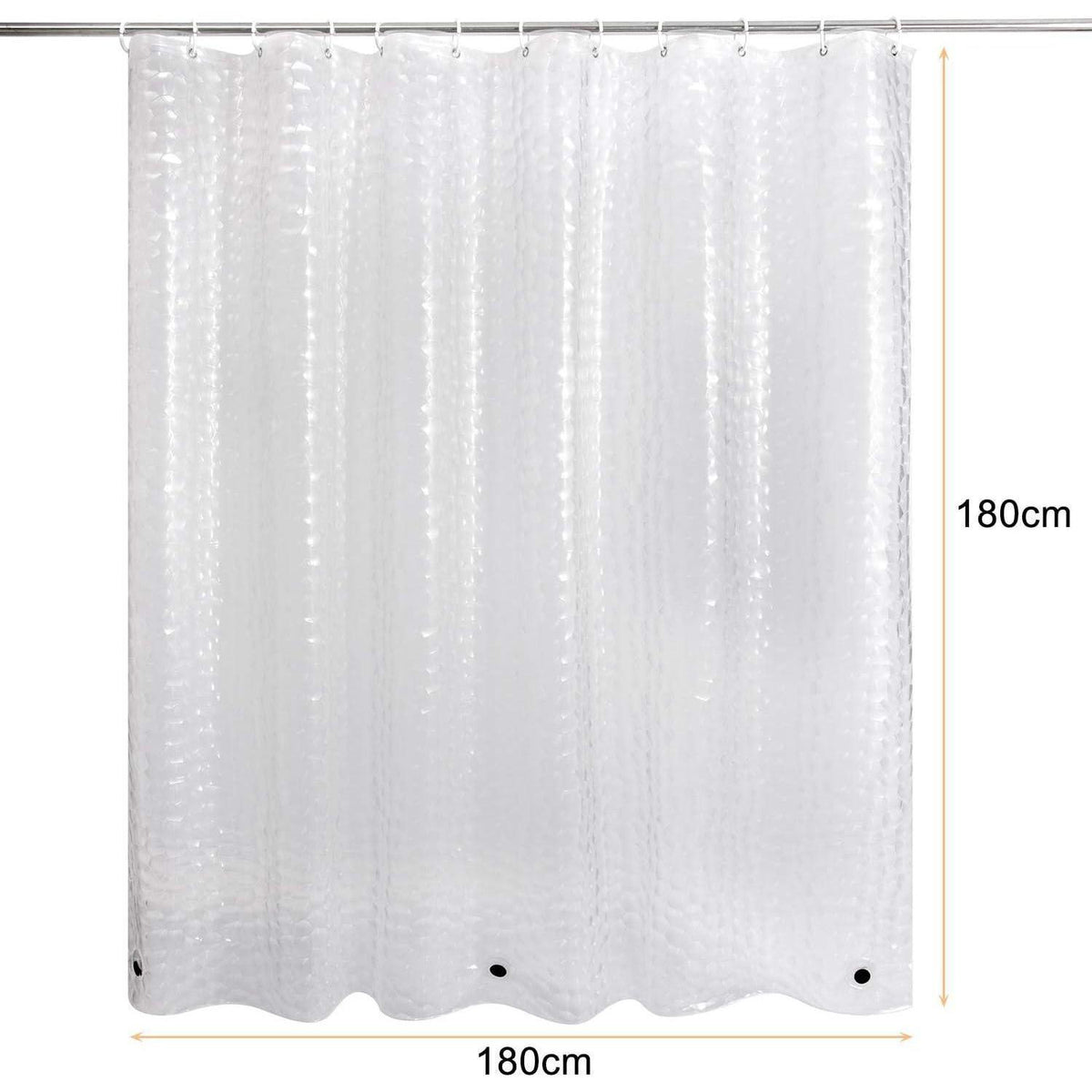 Duschvorhang Anti-Schimmel 3D Kubisch Transparent EVA 180x180cm