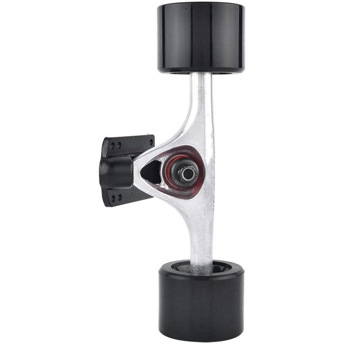 Skateboard Truck Set mit Rollen, Risern & Lagern – Silber/Schwarz