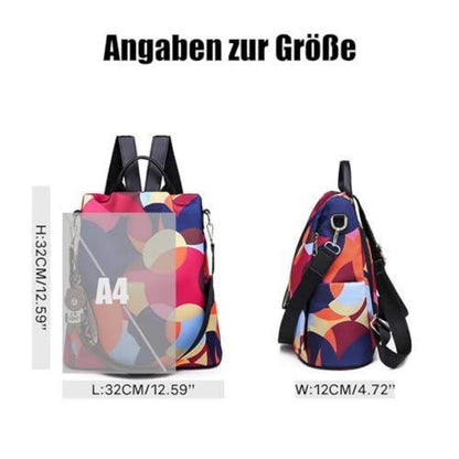 Wasserdichter Damen Rucksack – Anti-Diebstahl Schulrucksack Bunt