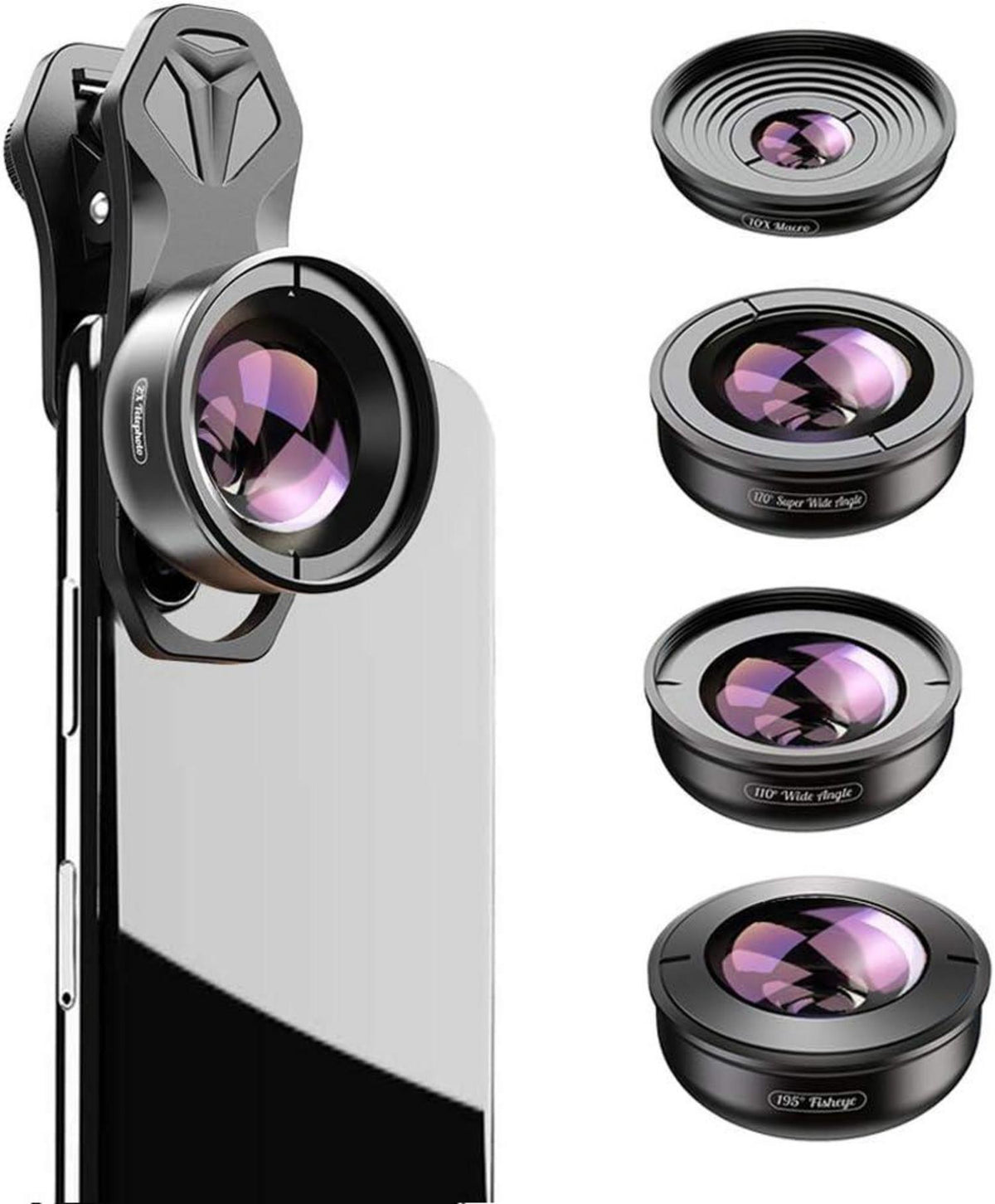 Apexel 5in1 Kameraobjektiv-Set iPhone Samsung Huawei Smartphones