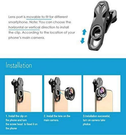 Apexel HD 5in1 Kameraobjektiv-Set für iPhone Samsung Huawei Smartphones