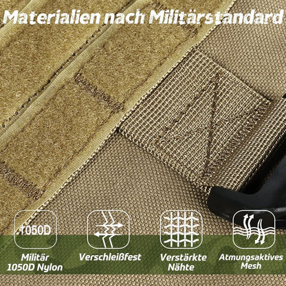Taktisches Hundegeschirr mit MOLLE-System, L Braun