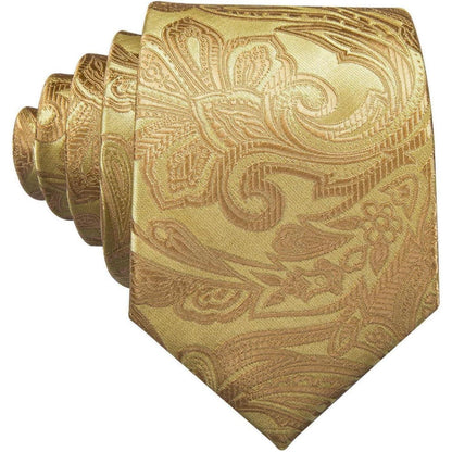 Herren Seidenkrawatten Set mit Einstecktuch & Manschettenknöpfen