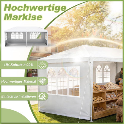 Wasserdichter Gartenpavillon 3x6m mit Seitenwänden