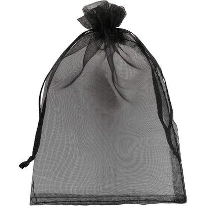 120x Organzasäckchen Schwarz - Schmuckbeutel 10x15cm