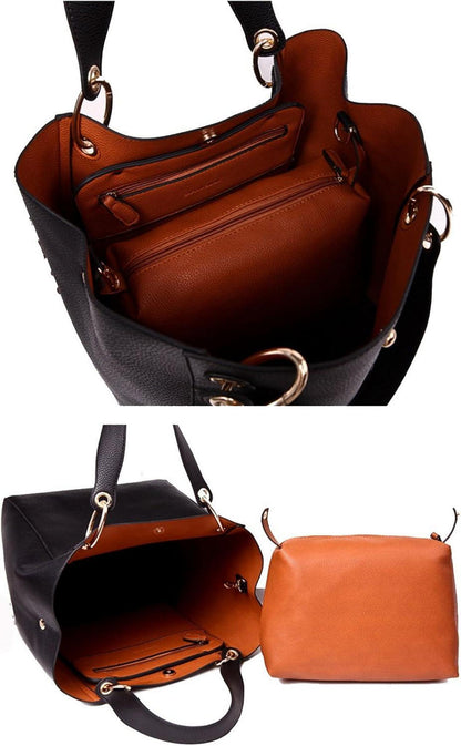 SQLP Damen Henkeltasche Leder Groß Kapazität Shopper Tasche Rose Rot