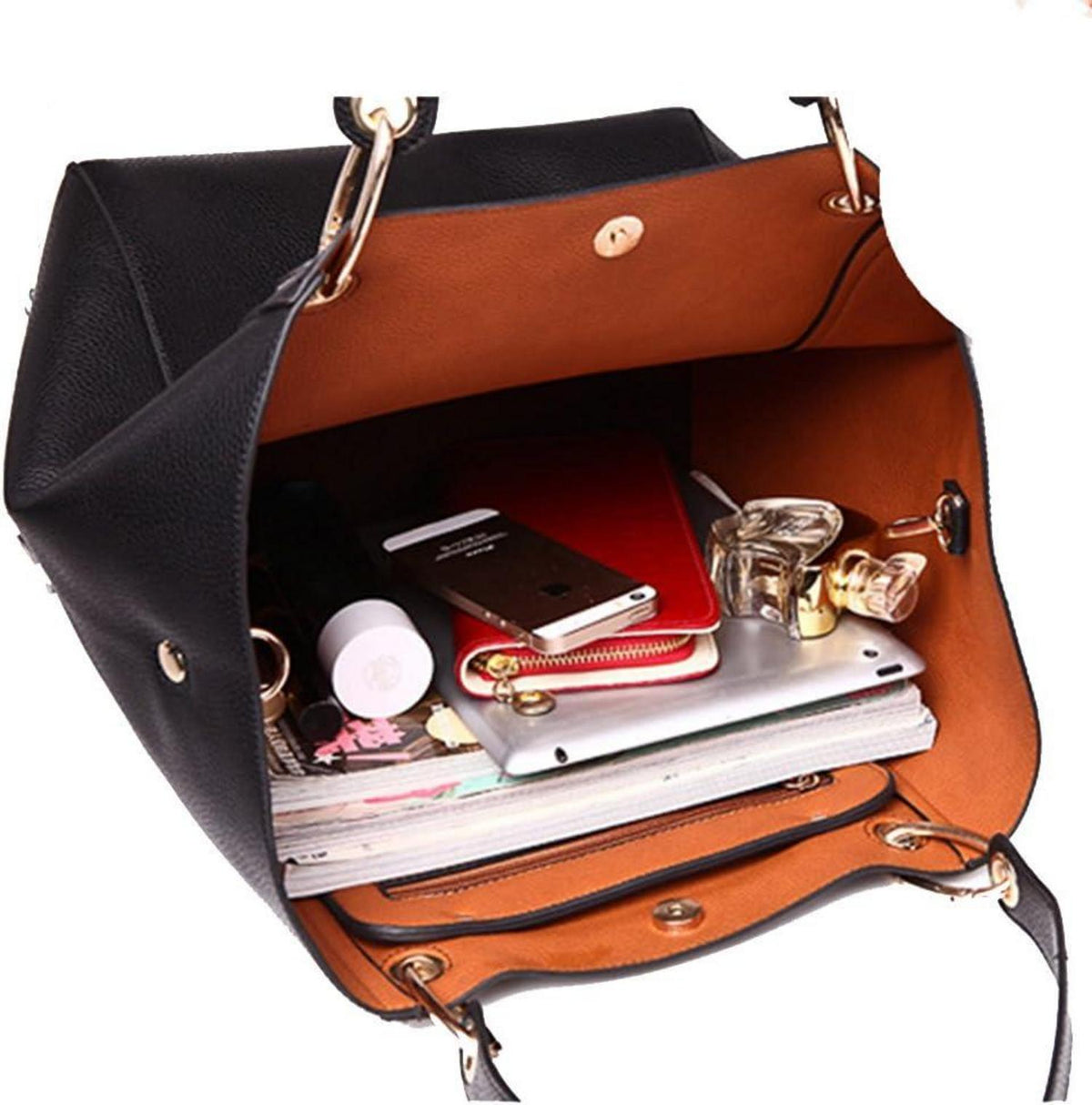 Große Damen Henkeltasche aus weichem Leder - Schultertasche & Umhängetasche in
