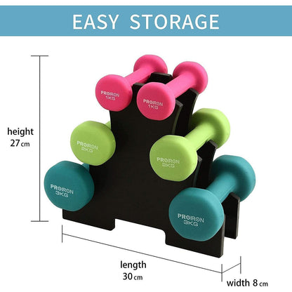 PROIRON Neopren Kurzhantelset 2er-Set 6 Farben 1+2+3 kg Gym