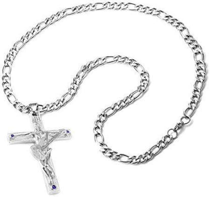 Johnny Hallyday Kreuz Anhänger Halskette Rocker Signature Silber