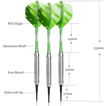Dartpfeile 18g Softdart Kunststoffspitze Set mit Tasche