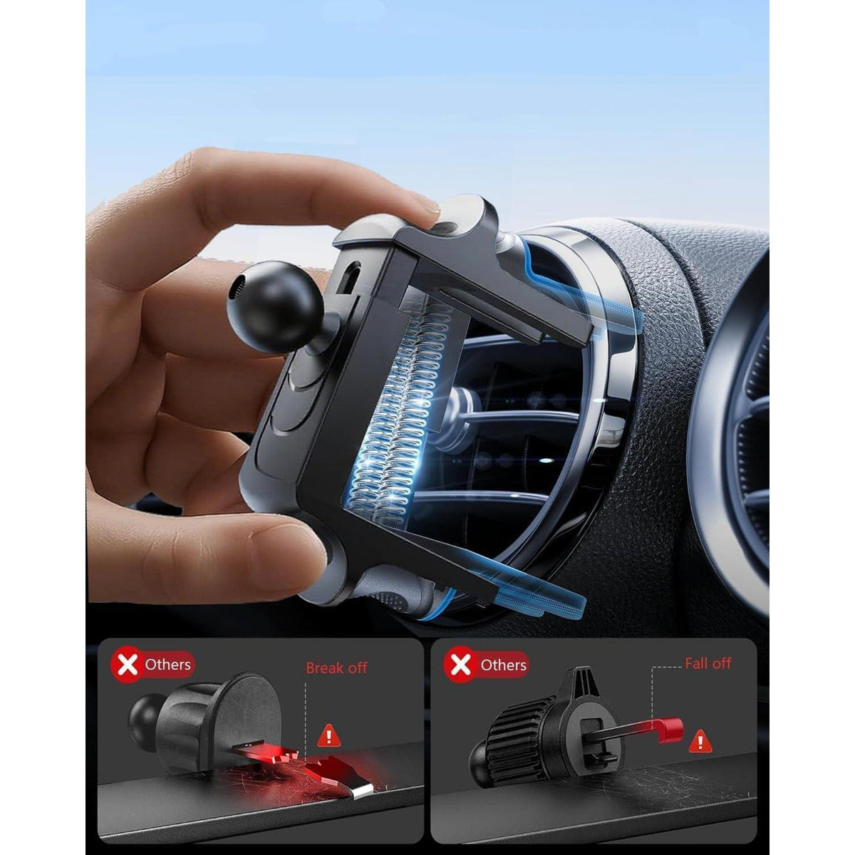 Handyhalterung Auto für Mercedes – Stabil & 360° drehbar