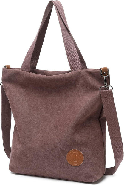 Leinwand Handtasche Schultertasche groß für Arbeit Schule Strand