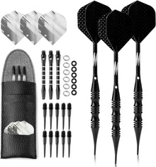 Dartpfeile Set 20g Soft Tip Turnier Darts Schwarz Metallfässer