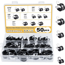 50er Pack Edelstahl Kabelklemme Gummi Gefüttert P Clips 5