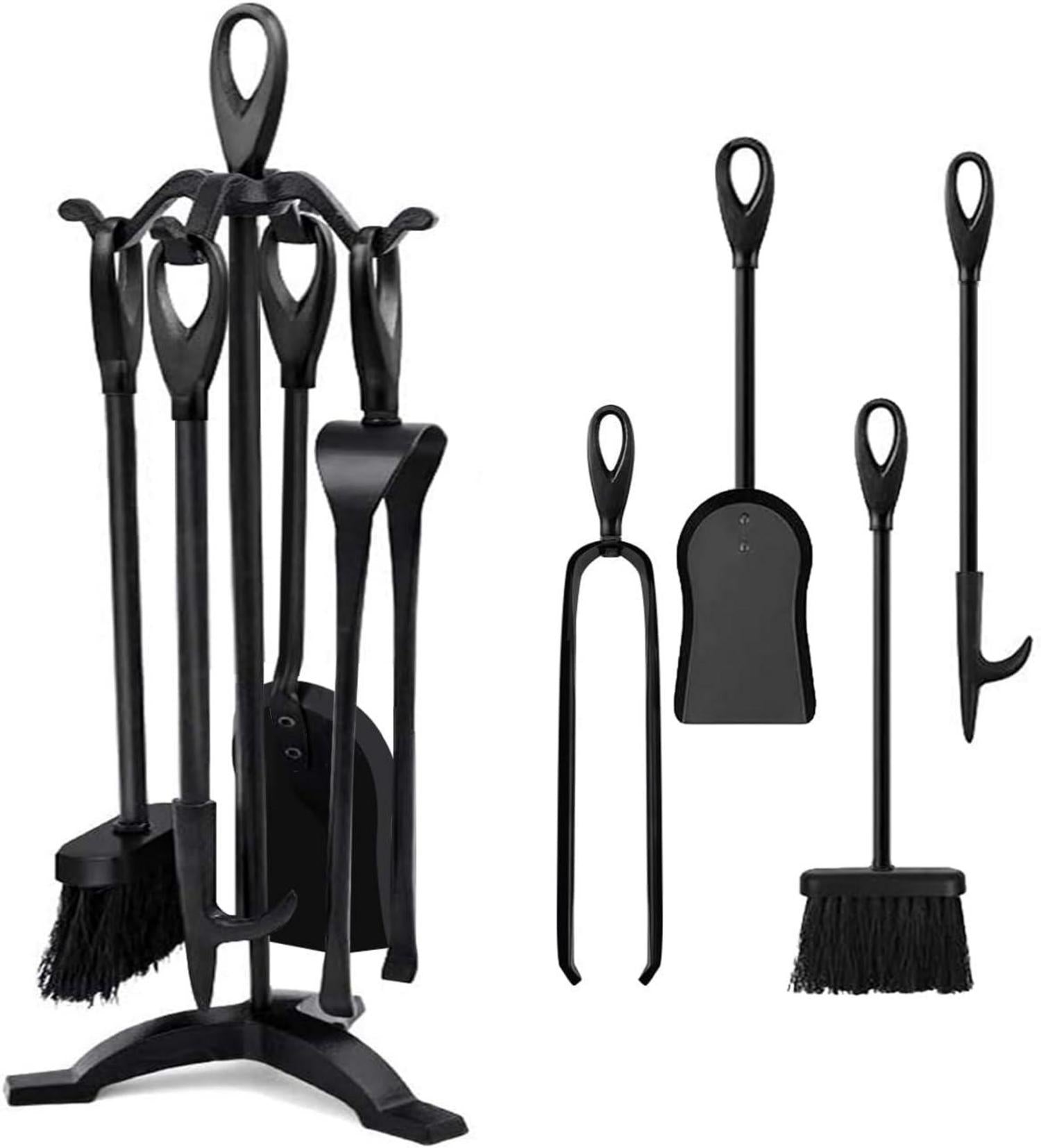 Kaminbesteck-Set 5-tlg. Schmiedeeisen für Kaminzubehör