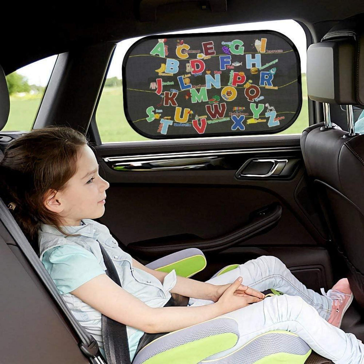 Auto Sonnenschutz Kinder mit Saugnapf | Sonnenschutzfolie Schwarz