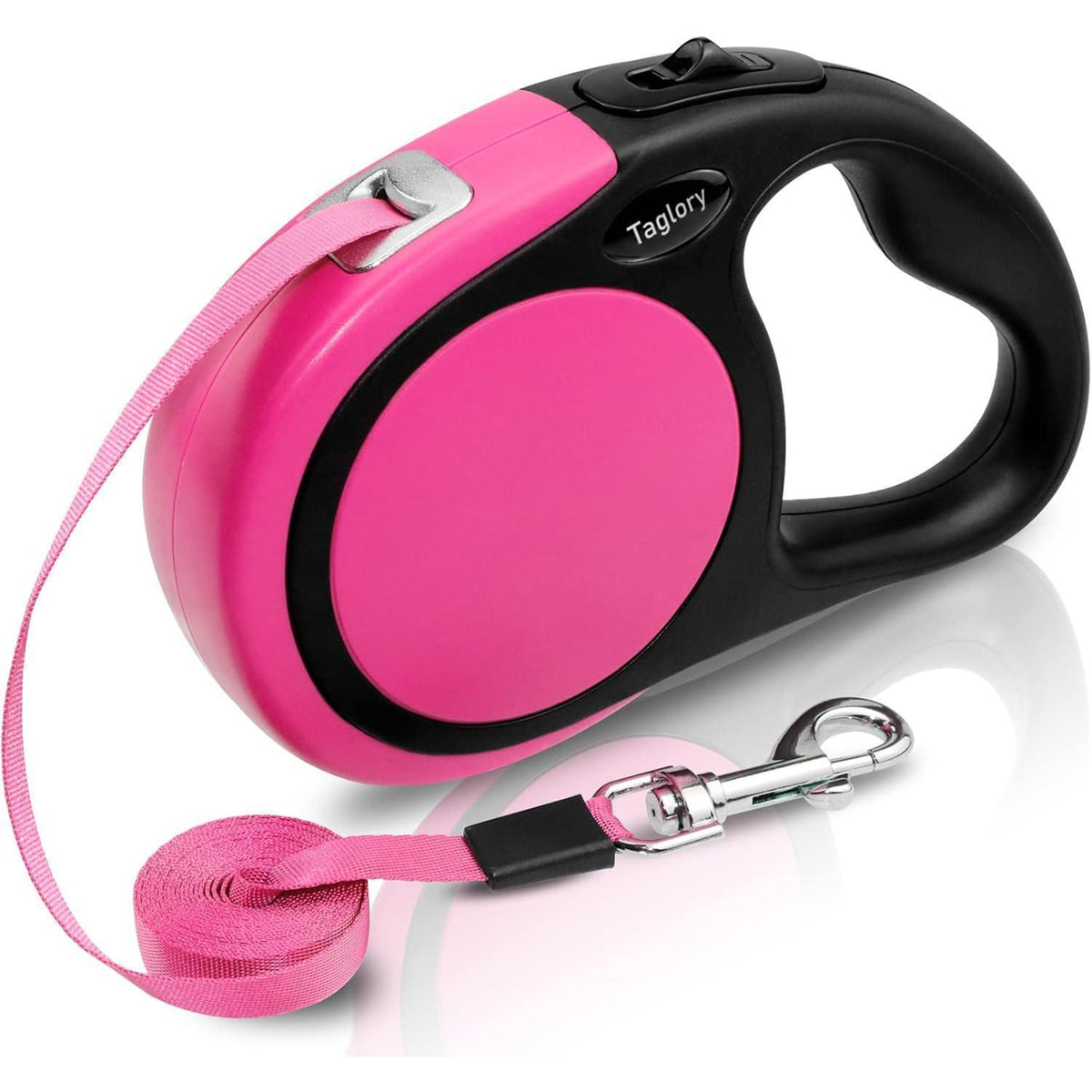 Ausziehbare Hundeleine für kleine/mittelgroße Hunde bis 20kg, 5m, Rosa