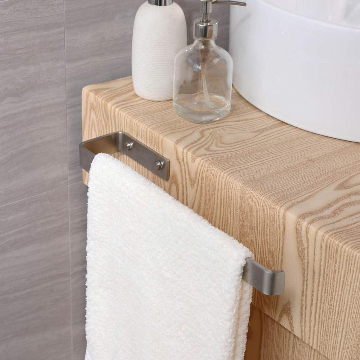 Edelstahl Handtuchhalter gebürstet, Wand- & Schrankmontage, 38cm