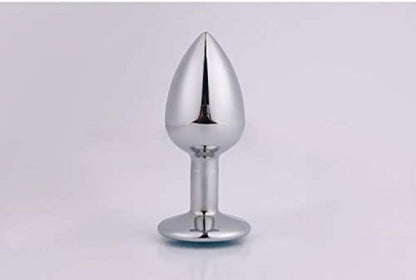 Metall Anal Butt Plug Set 27mm Klein Hellblau für Frauen Männer Paare