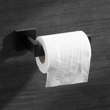 Toilettenpapierhalter Edelstahl Schwarz Quadrat 200g