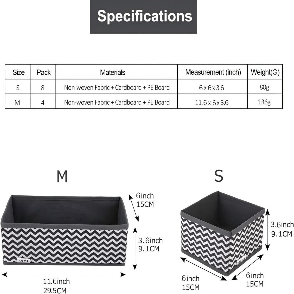 DIMJ 12er Set Aufbewahrungsboxen Schubladen Organizer für