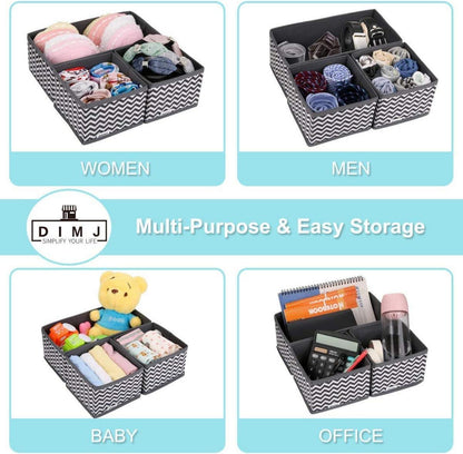 DIMJ 12-teiliges Organizer-Set für Schubladen - Aufbewahrungsboxen für Socken und Unterwäsche