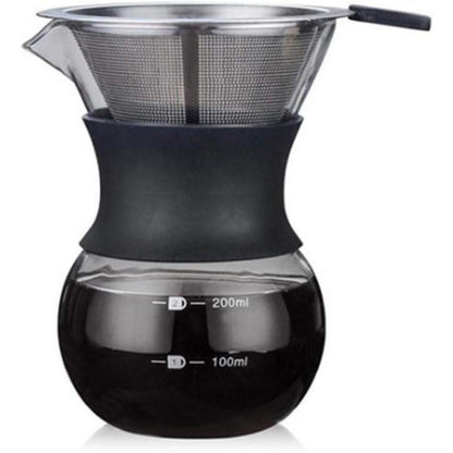 Kaffeebereiter aus Glas mit Edelstahlfilter, 200ml