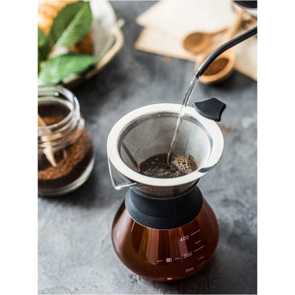 Kaffeebereiter aus Glas mit Edelstahlfilter, 200ml