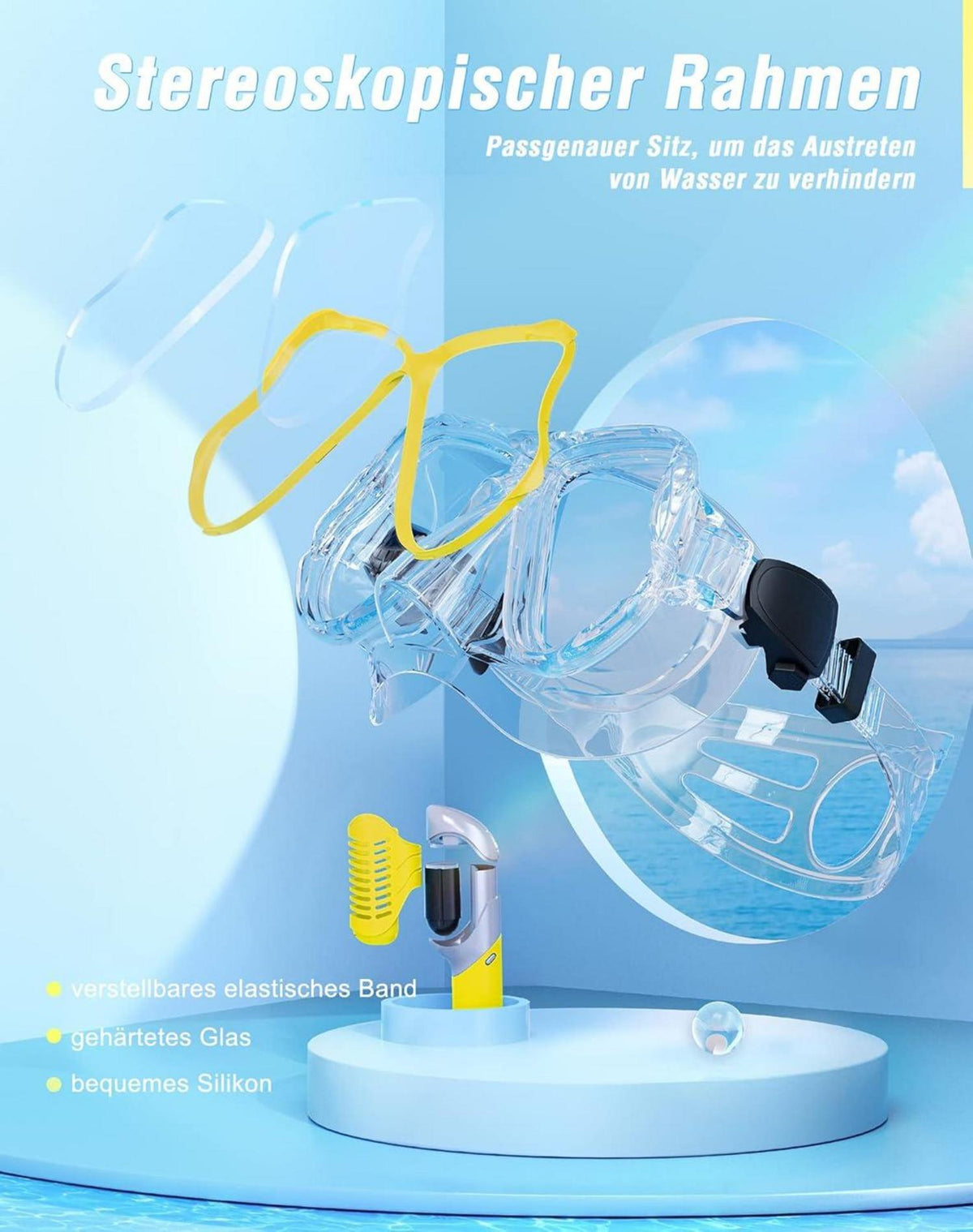 Professionelles Trocken Schnorchelset mit Anti-Fog