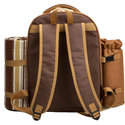 Picknickrucksack 2 Personen mit Set & Decke – Braun