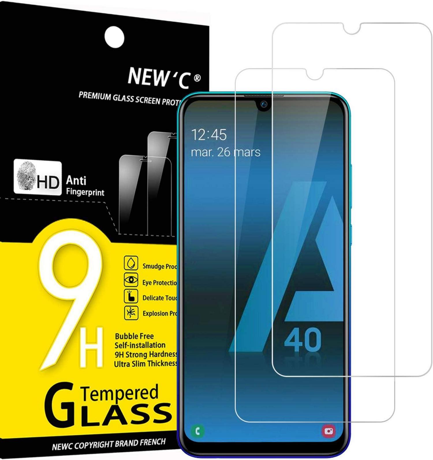 Panzer Schutz Glas Samsung Galaxy A40 2er Set 9H Härte