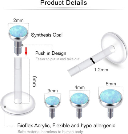 Klare Lippenpiercings 16G Acryl Tragus Helix Ohrringe 8 Stk