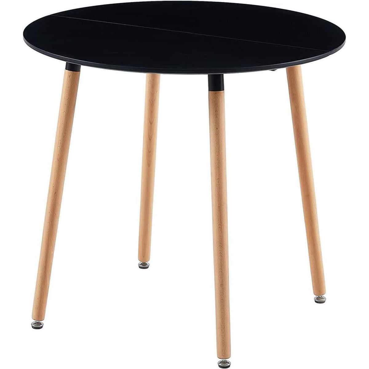 Runder Esstisch skandinavisches Design, 80x80cm Schwarz