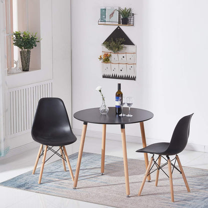 Runder Esstisch skandinavisches Design, 80x80cm Schwarz