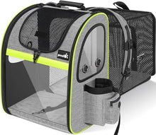 Pecute Hunderucksack Erweiterbar Faltbar Grau Transparentes Fenster