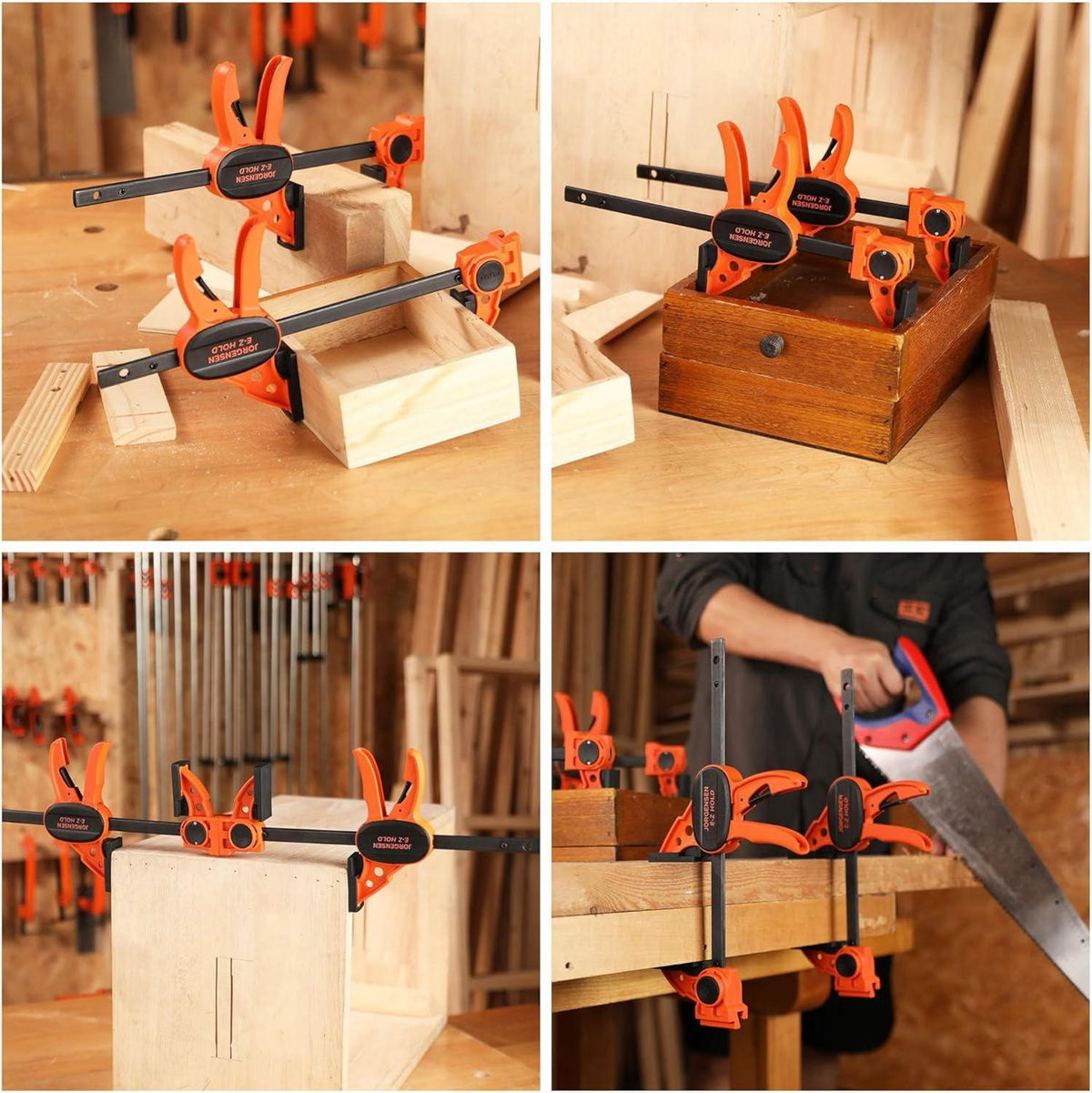 Profi Einhandzwingen Set 4 Stück 150/420mm Spannkraft 68kg Fixieren Holz Möbel