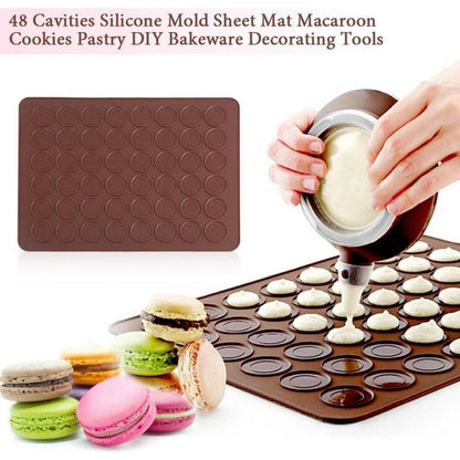 Silikon Macaron Backmatte 48 Kavitäten - Für perfekte Makronen