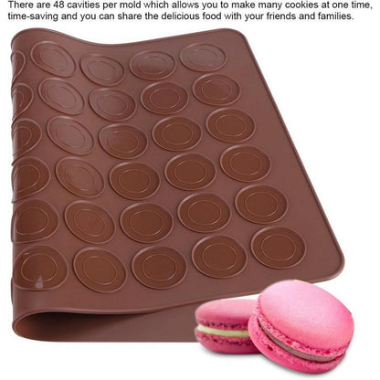 Silikon Macaron Backmatte 48 Kavitäten - Für perfekte Makronen