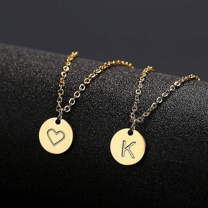 Damen Initialen Anhänger Kette Gold Silber Rosegold Herz