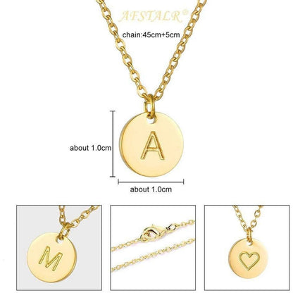 Damen Initialen Anhänger Kette Gold Silber Rosegold Herz