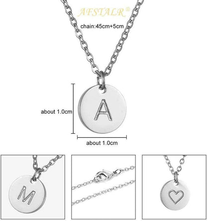 Damen Initialen Kette Buchstaben Anhänger Gold/Rosegold/Silber Herzen