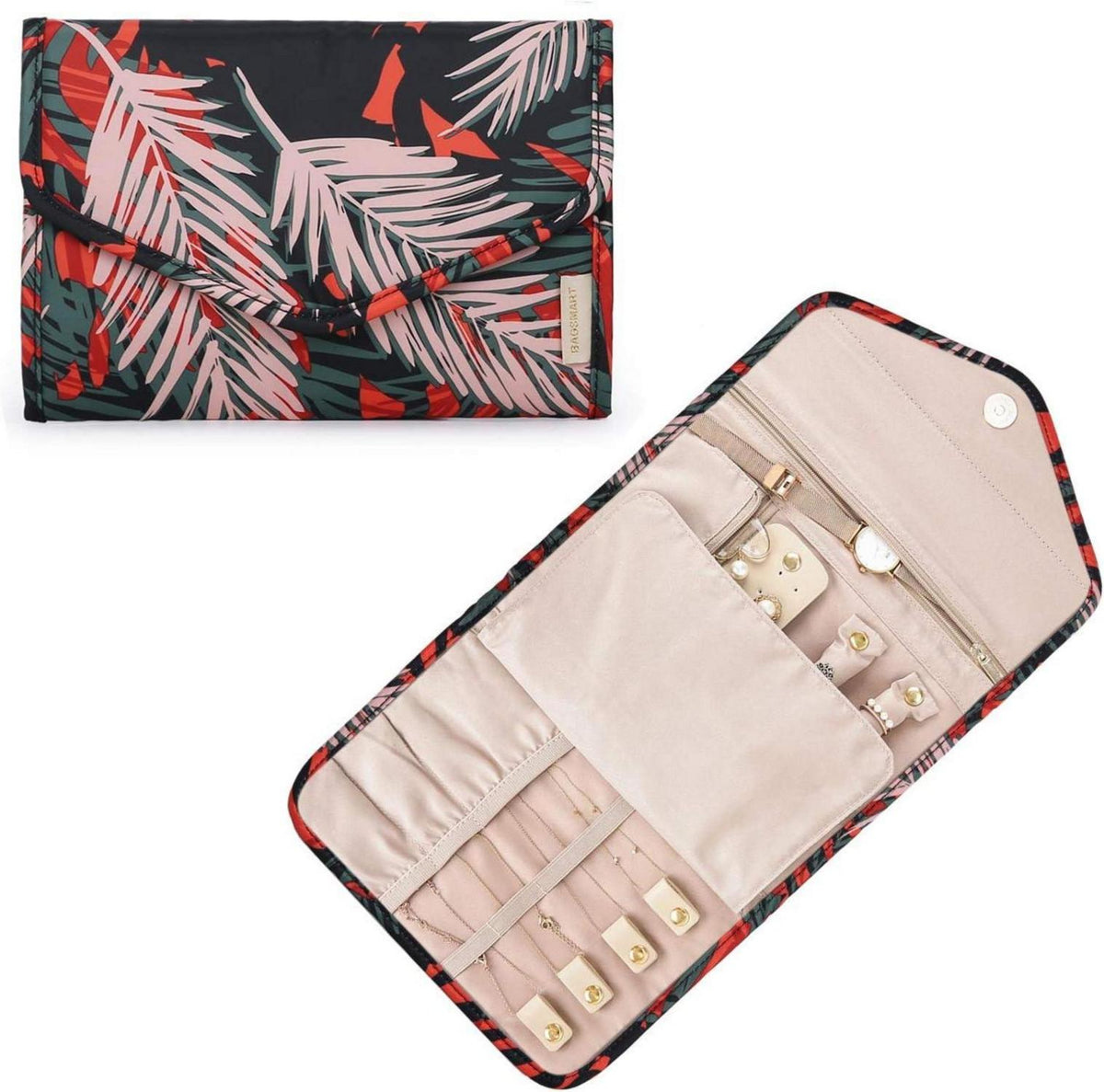 Schmuck Organizer Tasche für Reise mit Polsterung & Stauraum