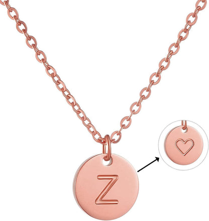 Initialen-Halskette Damen Anhänger Herz Gold Silber Roségold