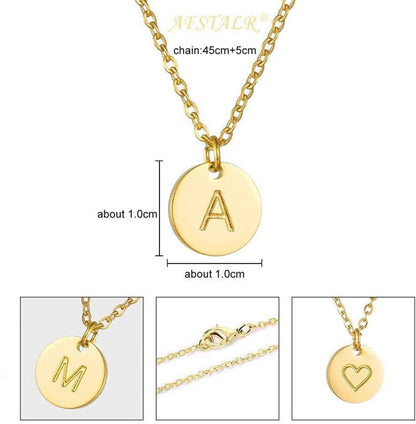 Damen Initialen Kette Buchstaben Anhänger Gold Silber Rosegold mit