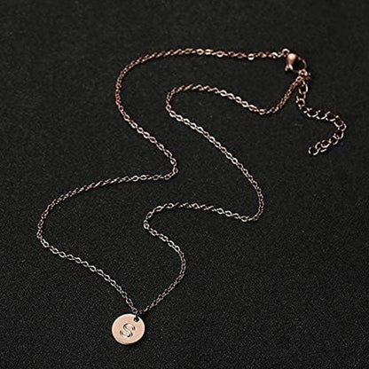 Damen Initialen Kette Buchstaben Anhänger Gold Silber Rosegold Herzen