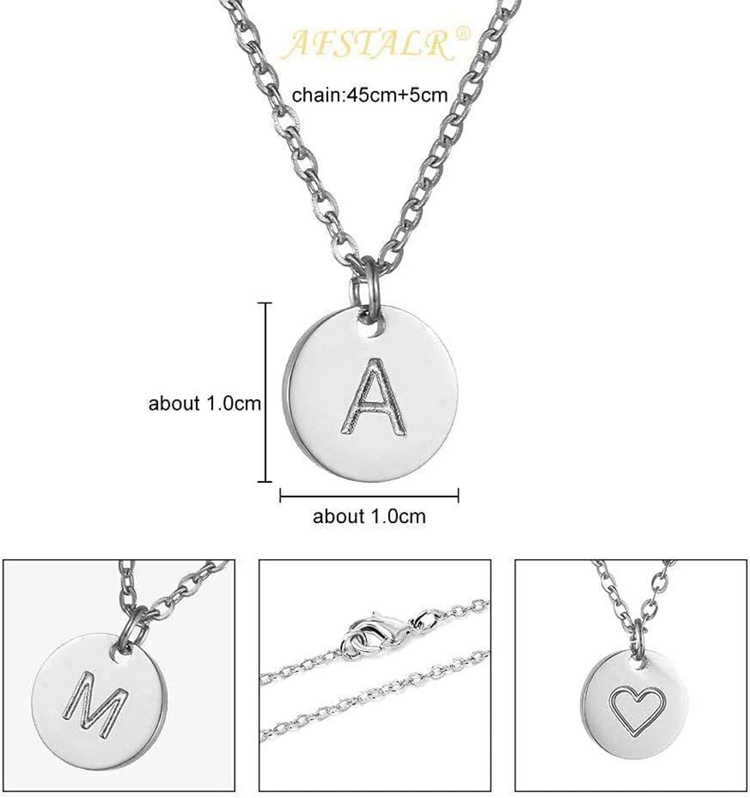 Damen Initialen Kette Buchstaben Anhänger Gold Rosegold Silber