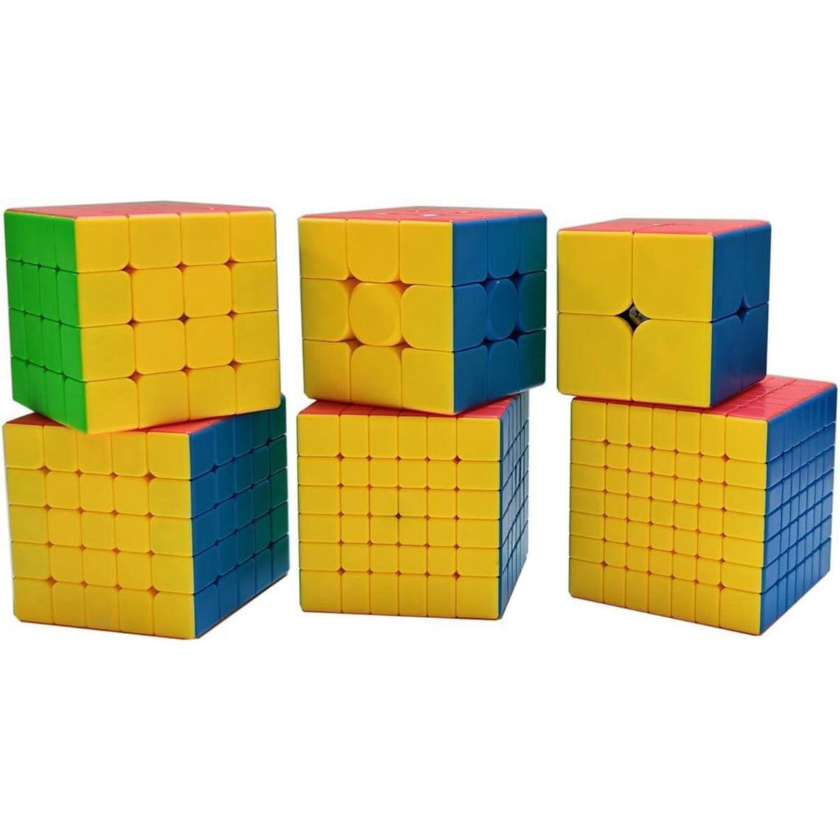 Zauberwürfel Set 6er Pack – 2x2 bis 7x7 Puzzle Cubes