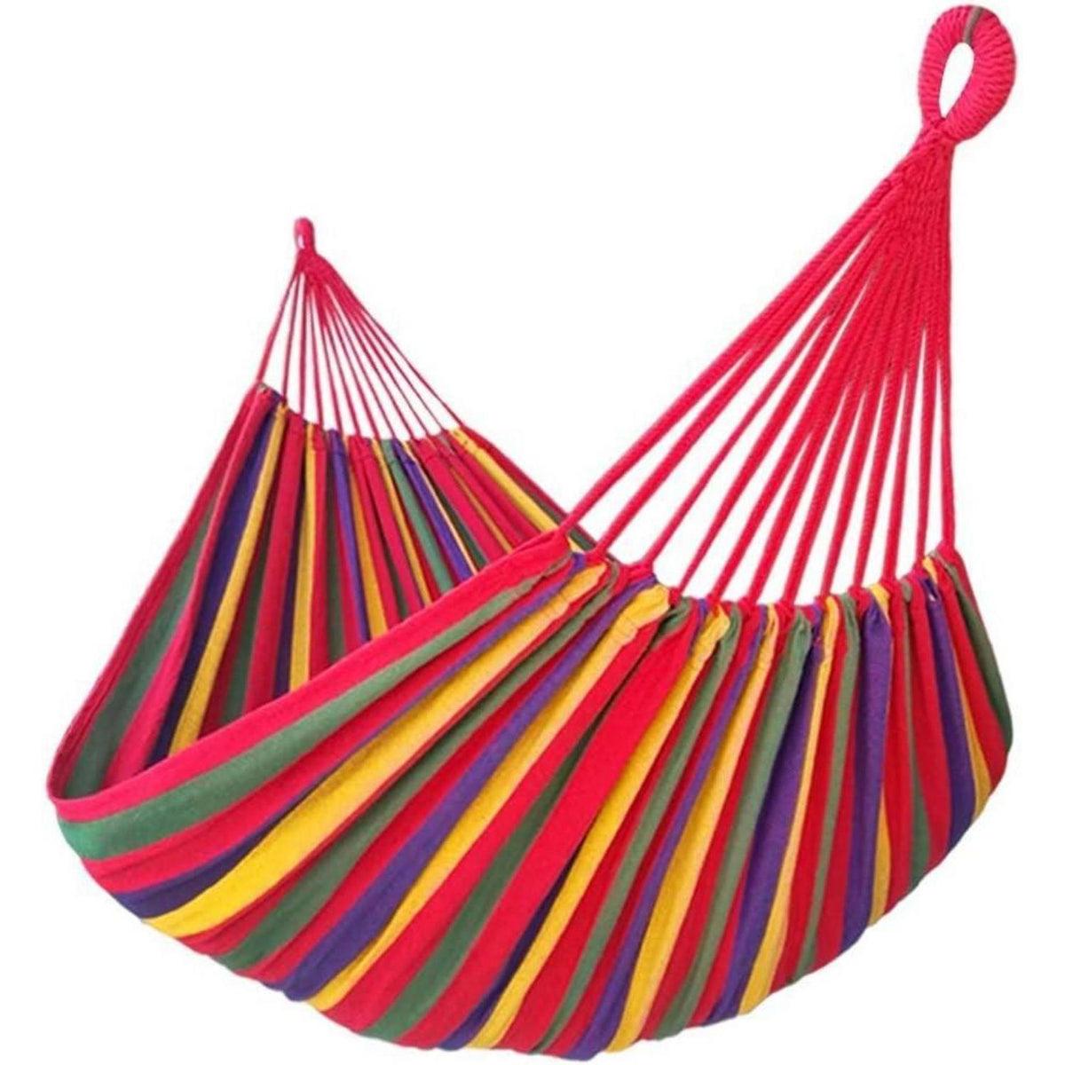 XXL Hängematte für 2 Personen, Baumwolle, Rot Regenbogen