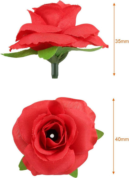 Künstliche Rosen Blumenköpfe Hochzeit Party DIY Deko Set 50