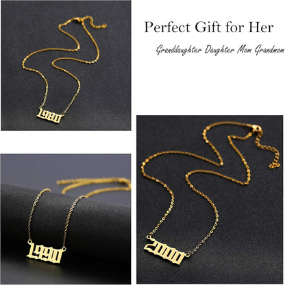 Birth Year Number Necklace for Women - Birthday Gifts 1989